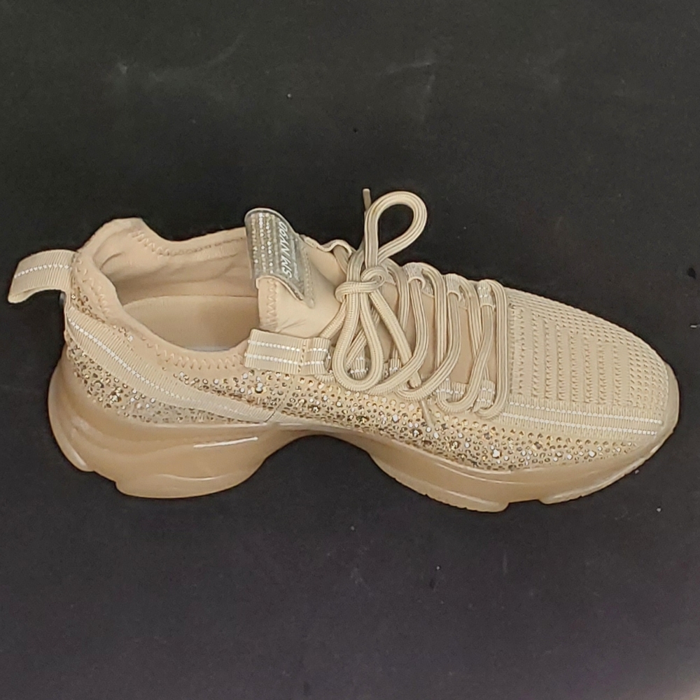STEVE MADDEN WOMEN'S MAXIMA CHUNKY GLITZ DUSTY TAUPE SIZE 10M - Picture 1 of 10